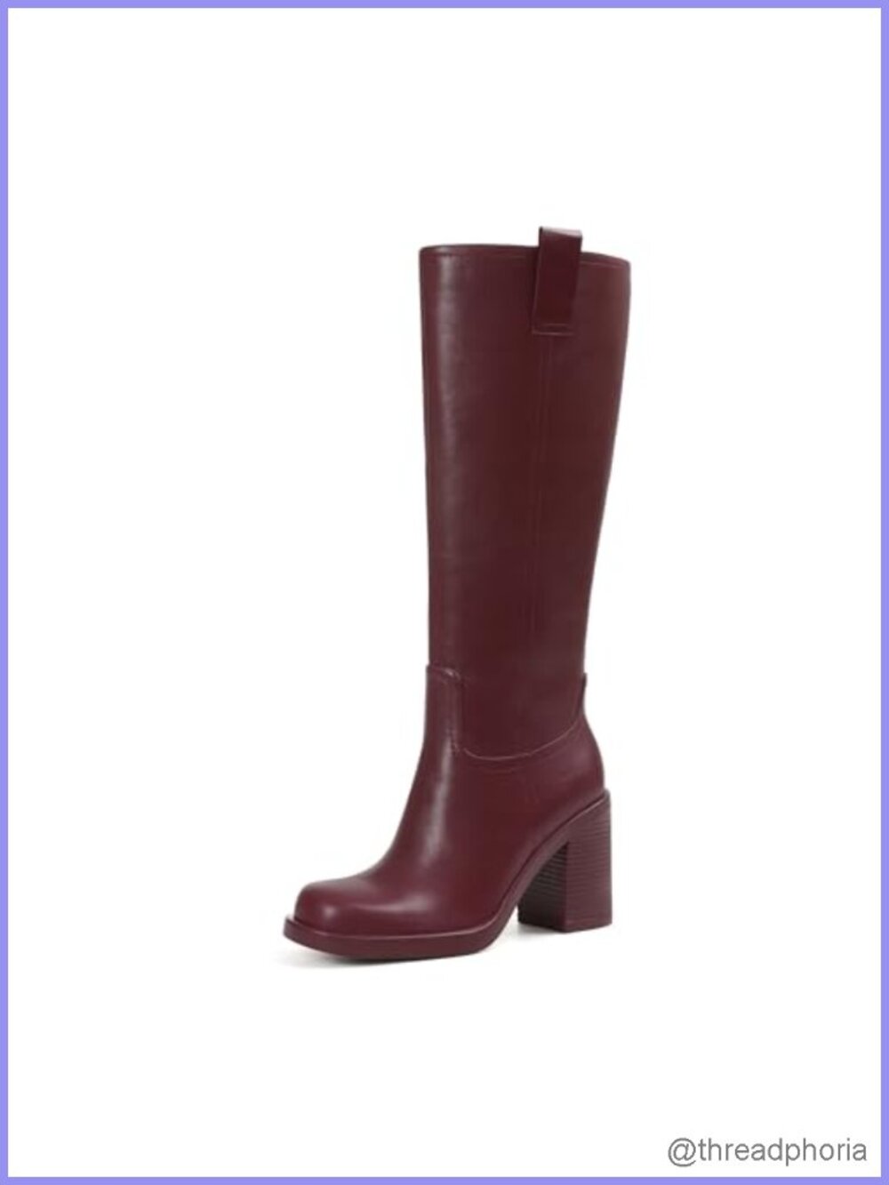 Wide Calf Knee High Boots Women Platform Chunky Heel Square Toe Zip Fall Faux